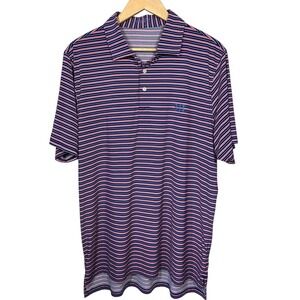B. Draddy Sport Striped Performance Golf Polo Sz L Tech Stretch Business Casual